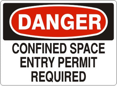CONFINED SPACE ENTRY PERMIT REQUIRED - DANGER SIGN