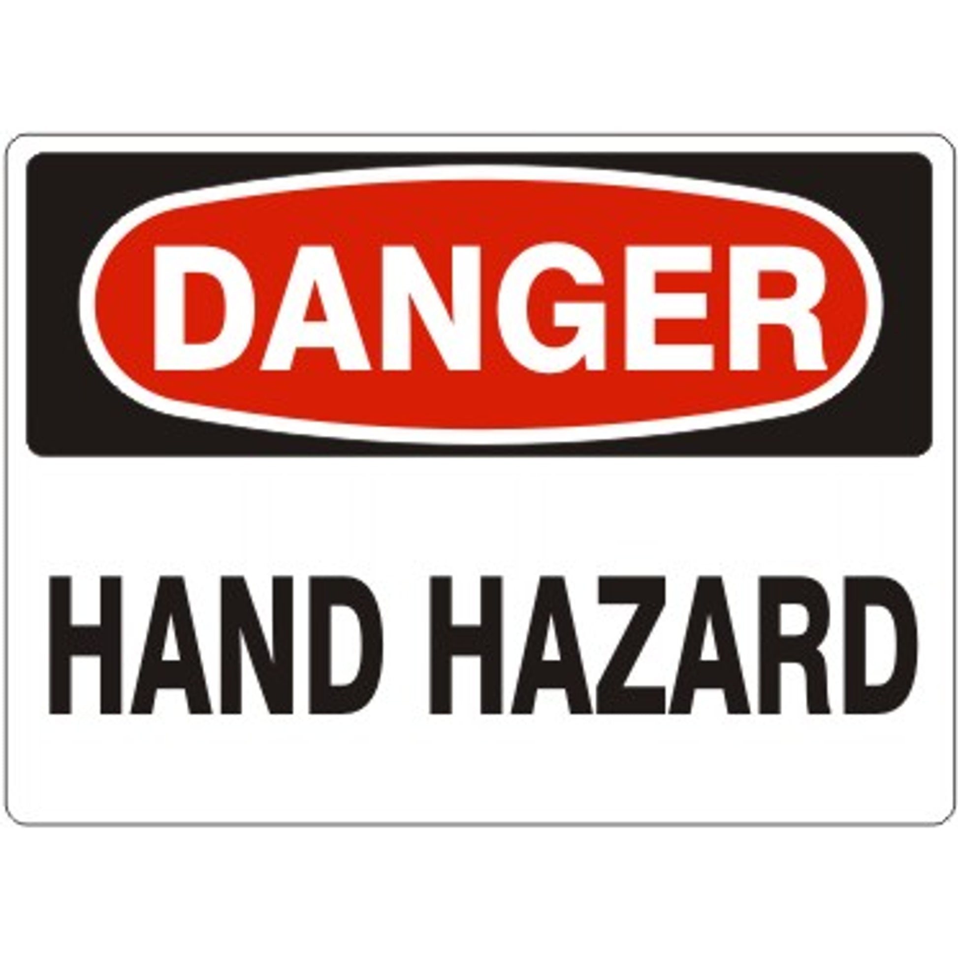 HAND HAZARD - DANGER SIGN - HAND HAZARD - DANGER SIGN, 14X20, Adhesive Vinyl