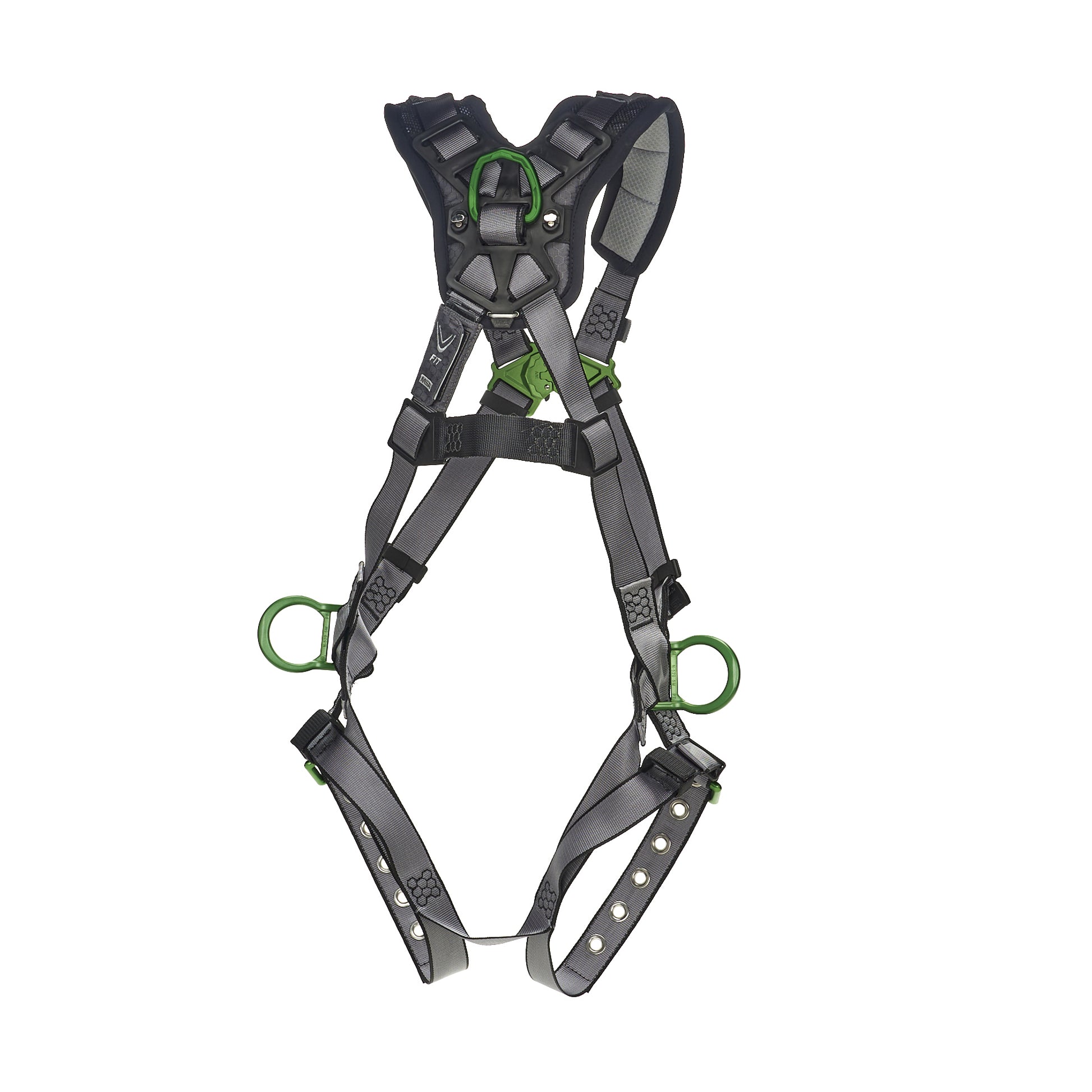 MSA V-FIT Harness w/Back & Side D-Rings - Tongue Buckle Leg Straps - Shoulder Padding - Standard - 10194909
