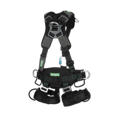 MSA Gravity Suspension Harness w/Back, Front, Belly, & Side D-Rings - Lumbar, Shoulder & Leg Padding - Large - 10150458