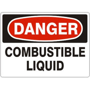COMBUSTIBLE LIQUID - DANGER SIGN - COMBUSTIBLE LIQUID - DANGER SIGN, 7X10, Adhesive Vinyl