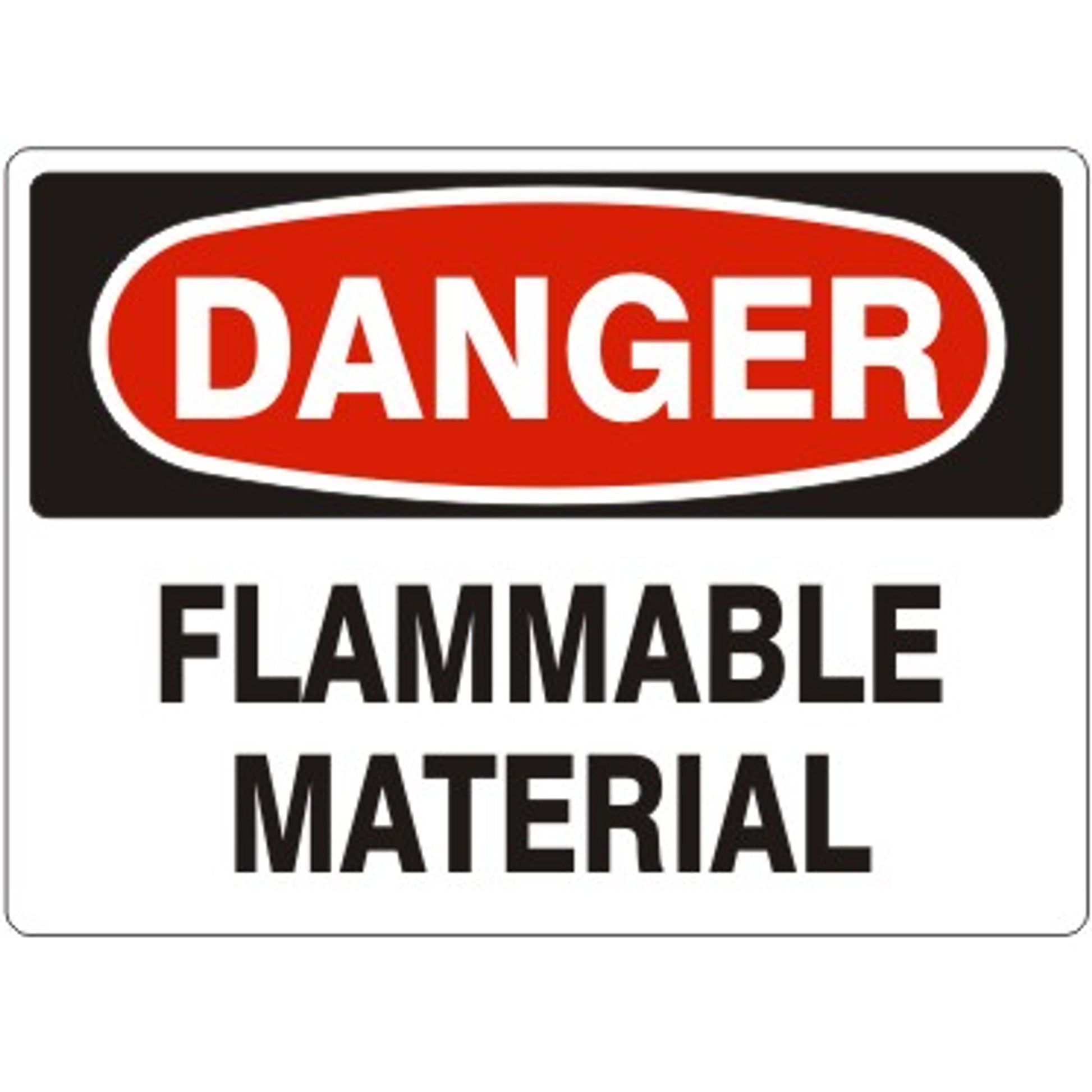 FLAMMABLE MATERIAL - DANGER SIGN - FLAMMABLE MATERIAL - DANGER SIGN, 14X20, Adhesive Vinyl