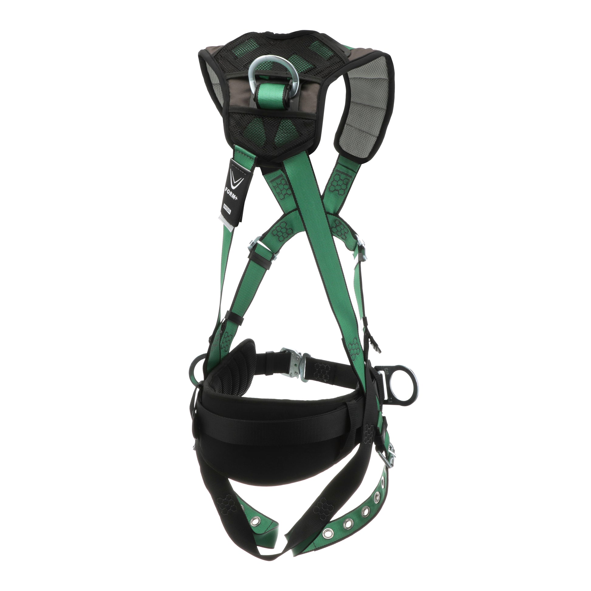 MSA V-FORM+ Construction Harness w/Back & Side D-Rings - Tongue Buckle Leg Straps - Shoulder Padding - Extra Small - 10206160