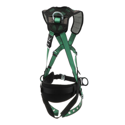 MSA V-FORM+ Construction Harness w/Back & Side D-Rings - Tongue Buckle Leg Straps - Shoulder Padding - Extra Small - 10206160