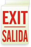 GLOW EXIT SALIDA BILINGUAL DOUBLE-SIDED CEILING SIGN