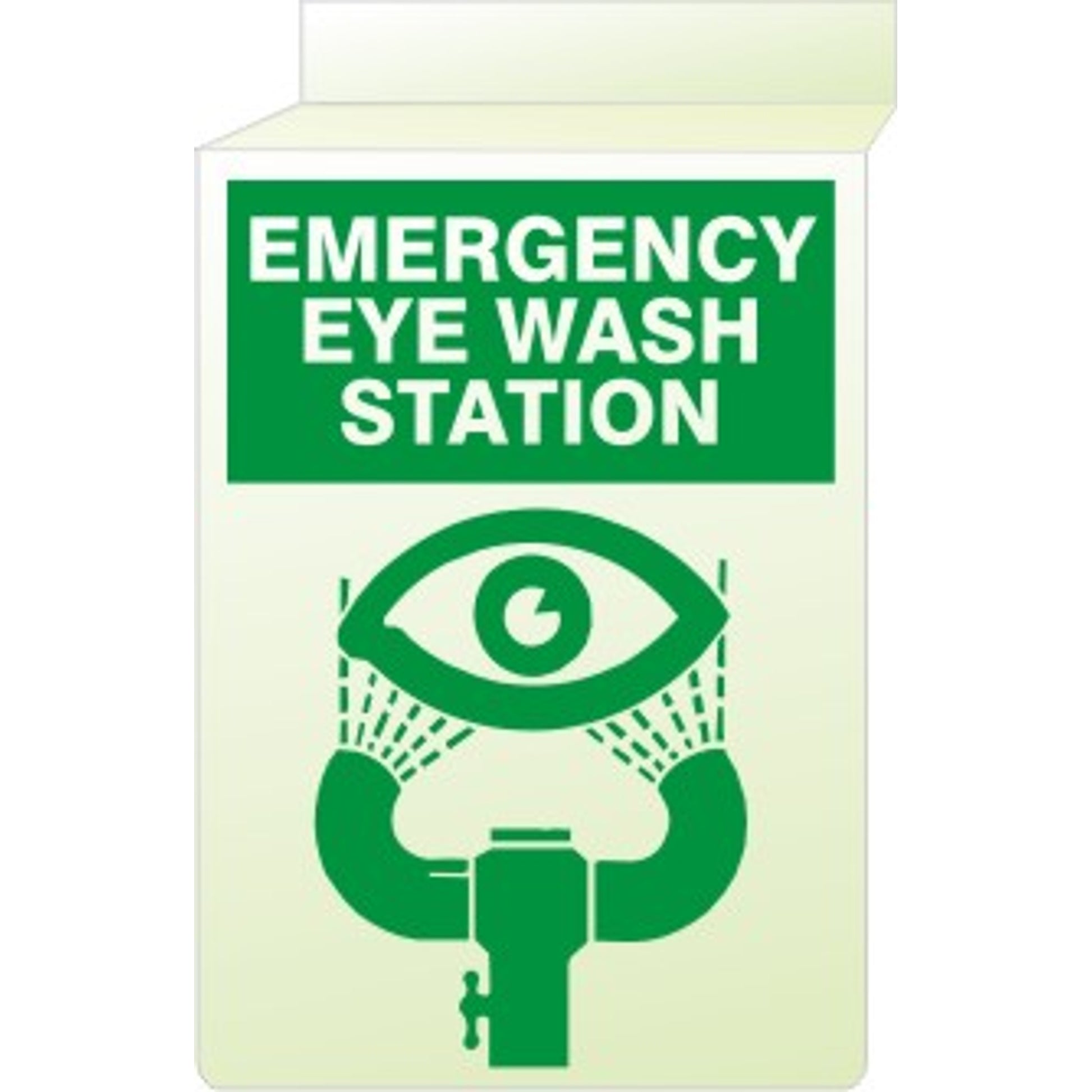 EMERGENCY EYE WASH STATION WITH FOUNTAIN PICTO - CEILING SIGN - EMERGENCY EYE WASH STATION WITH FOUNTAIN PICTO - CEILING SIGN, 14x10, Aluminum (.040)