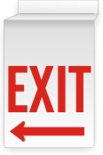 EXIT WITH RED ARROW POINTING LEFT PRINTED BOTH SIDES