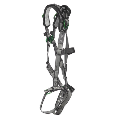 MSA V-FIT Harness w/Back & Shoulder D-Rings - Tongue Buckle Leg Straps - Shoulder Padding - Extra Small - 10194936