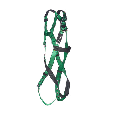 MSA V-FORM Harness w/Back D-Ring - Tongue Buckle Leg Straps Quick Connect Chest Buckle - Extra Small - 10206057