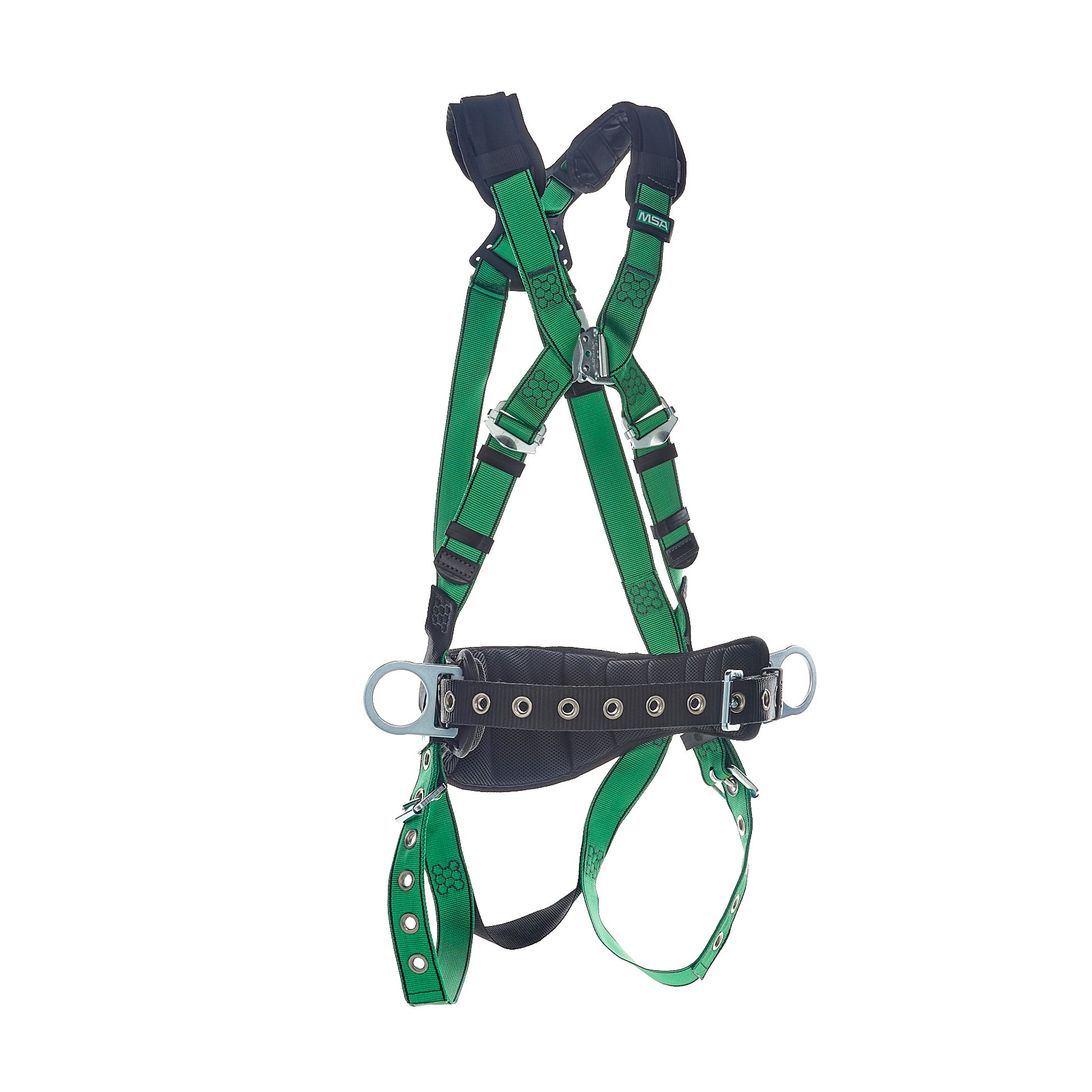 MSA V-FORM Construction Harness w/Back & Side D-Rings - Tongue Buckle Leg Straps Quick Connect Chest Buckle - Shoulder Padding - Standard - 10207734