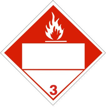 DOT FLAME PICTO - BLANK - CLASS 3 PLACARD