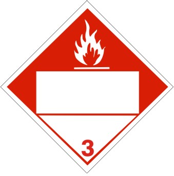 DOT FLAME PICTO - BLANK BOX - CLASS 3 PLACARD