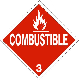 DOT FLAME PICTO COMBUSTIBLE - CLASS 3 PLACARD