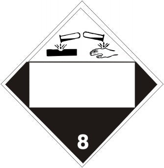 CORROSIVE PICTO - BLANK BOX - CLASS 8 PLACARD