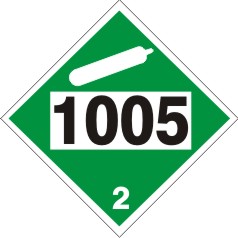 1005 AMMONIA , ANHYDROUS - CLASS 2 DOT PLACARD