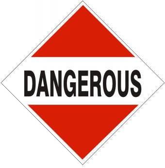 DANGEROUS RED TRIANGLE - CLASS 9 PLACARD
