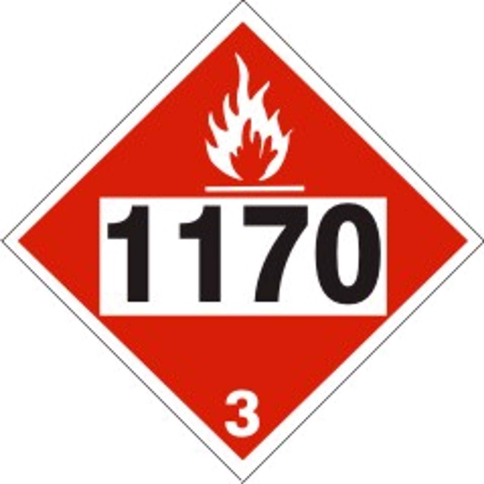 1170 ETHYL ALCOHOL, ETHANOL - CLASS 3 PLACARD - 1170 ETHYL ALCOHOL, ETHANOL - CLASS 3 PLACARD, 10.75, Magnetic