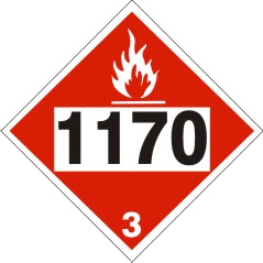 1170 ETHYL ALCOHOL, ETHANOL - CLASS 3 PLACARD