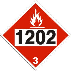 1202 GAS, OIL, DIESEL FUEL, HEATING OIL - CLASS 3 PLACARD