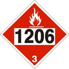 1206 HEPTANES - CLASS 3 PLACARD
