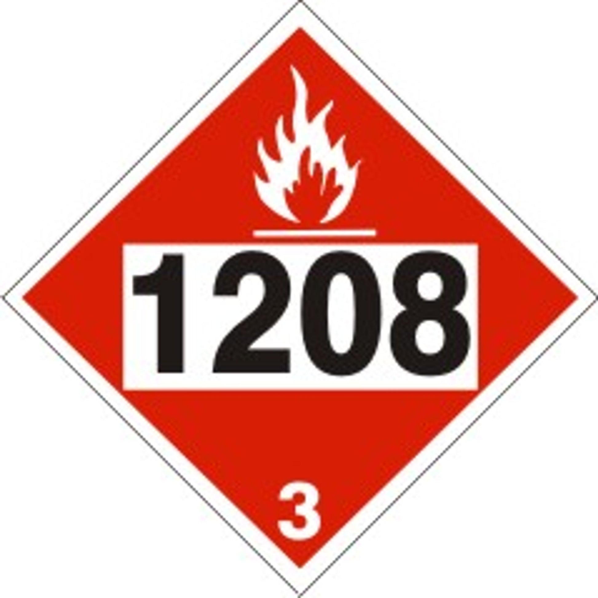 1208 HEXANES - CLASS 3 PLACARD - 1208 HEXANES - CLASS 3 PLACARD, 10.75, Magnetic