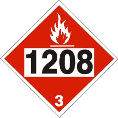 1208 HEXANES - CLASS 3 PLACARD