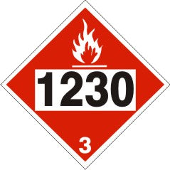 1230 METHANOL - CLASS 3 PLACARD