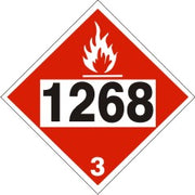 1268 PETROLEUM DISTILLATES n.o.s. - CLASS 3 PLACARD - 1268 PETROLEUM DISTILLATES n.o.s. - CLASS 3 PLACARD, 10.75, Magnetic