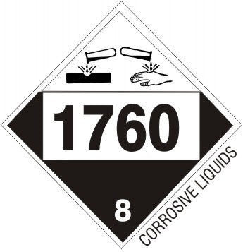 1760 CORROSIVE LIQUIDS - CLASS 8 PLACARD