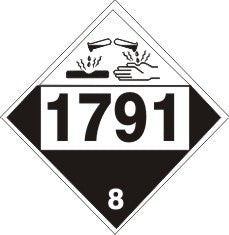 1791 HYPOCHLORITE SOLUTIONS, N.O.S. - CLASS 8 PLACARD