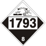 1793 ISOPROPYL ACID PHOSPHATE - CLASS 8 PLACARD - 1793 ISOPROPYL ACID PHOSPHATE - CLASS 8 PLACARD, 10.75, Rigid Vinyl