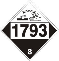 1793 ISOPROPYL ACID PHOSPHATE - CLASS 8 PLACARD