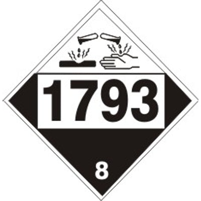 1793 ISOPROPYL ACID PHOSPHATE - CLASS 8 PLACARD - 1793 ISOPROPYL ACID PHOSPHATE - CLASS 8 PLACARD, 10.75, Magnetic
