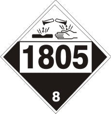 1805 PHOSPHORIC ACID - CLASS 8 PLACARD