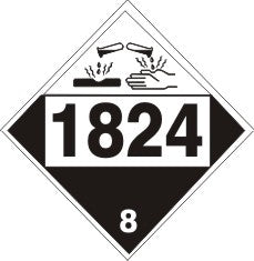 1824 SODIUM HYDROXIDE SOLUTION - CLASS 8 PLACARD