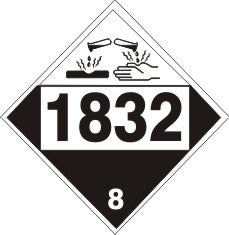 1832 SULFURIC ACID - CLASS 8 PLACARD