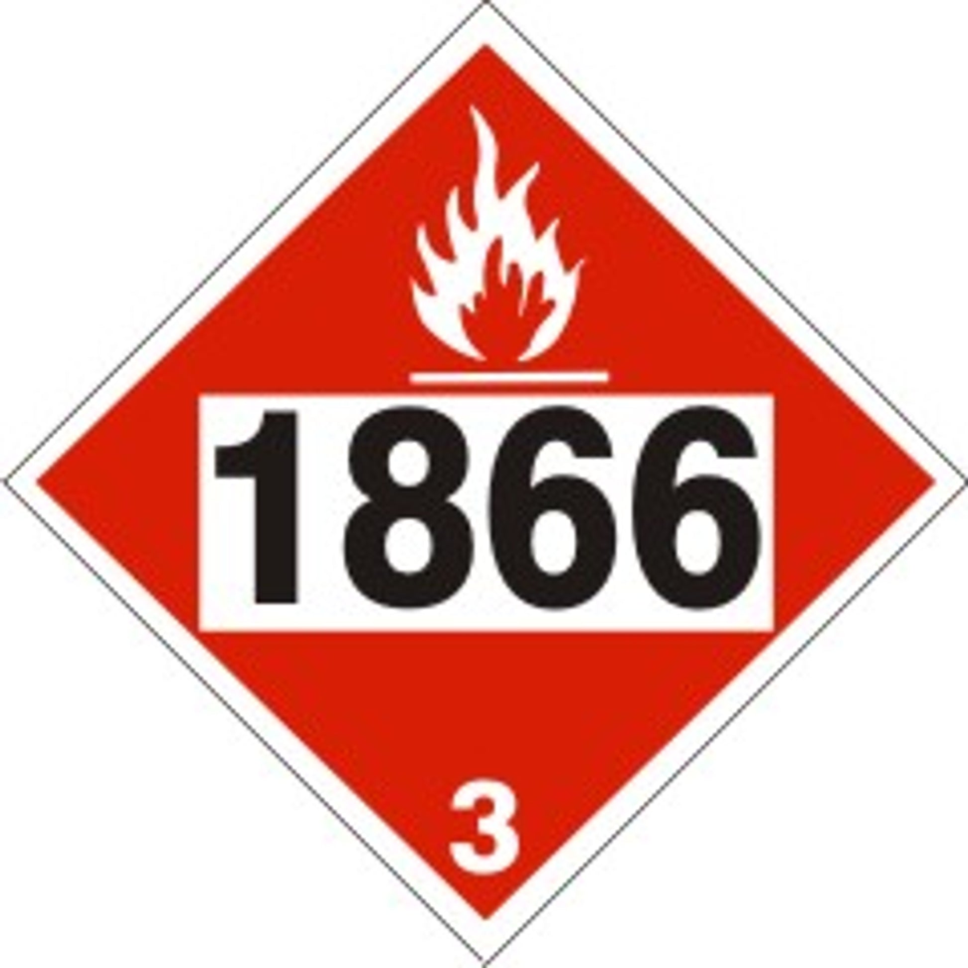 1866 RESIN SOLUTION - CLASS 3 PLACARD - 1866 RESIN SOLUTION - CLASS 3 PLACARD, 10.75, Magnetic