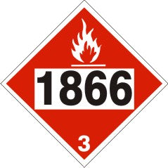1866 RESIN SOLUTION - CLASS 3 PLACARD