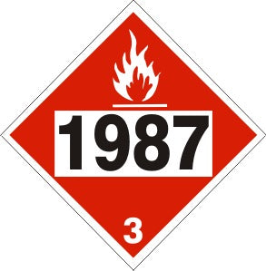 1987 ALCOHOL, DENATURED ALCOHOL - CLASS 3 PLACARD