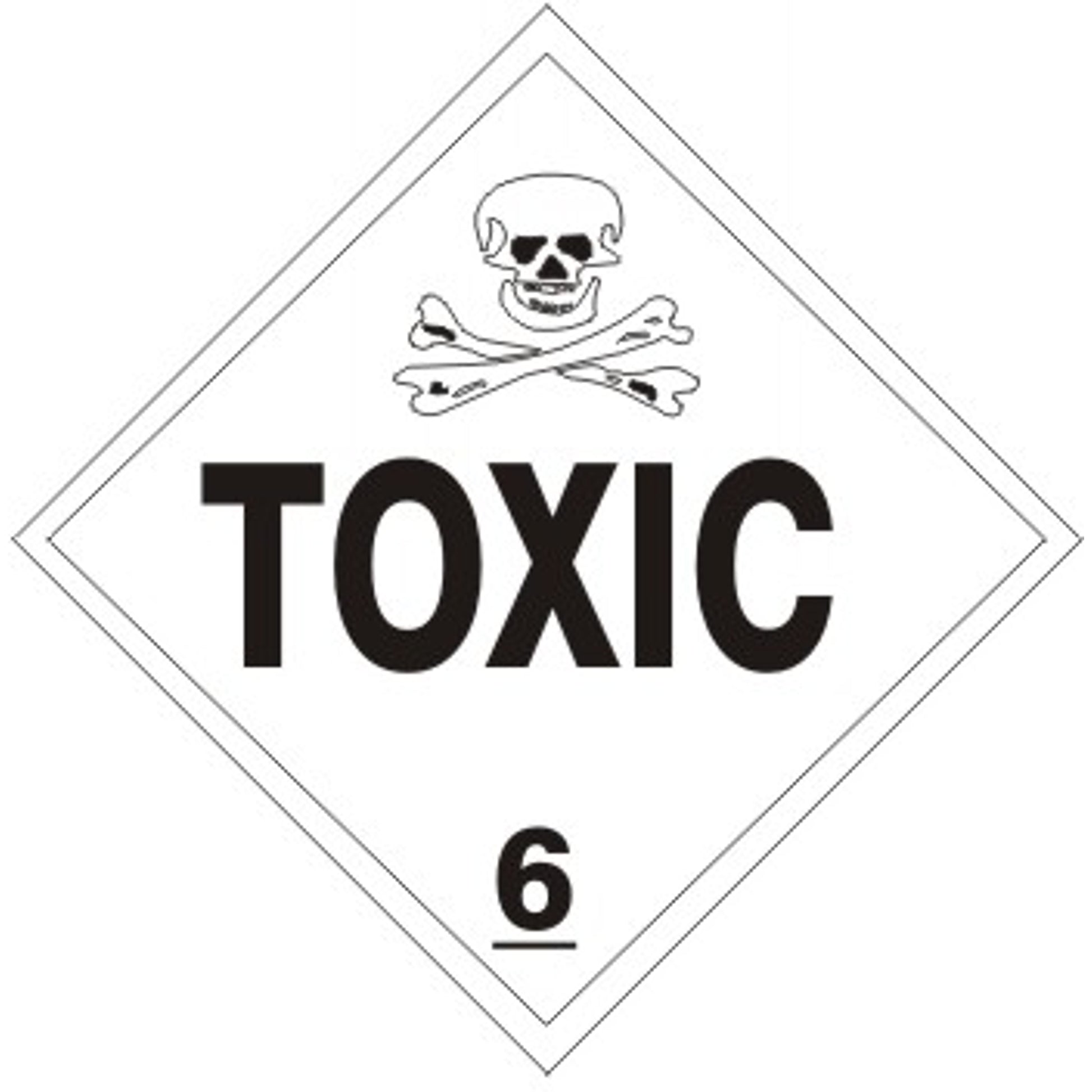 POISON PICTO TOXIC - CLASS 6 PLACARD - POISON PICTO TOXIC - CLASS 6 PLACARD, 10.75, Magnetic