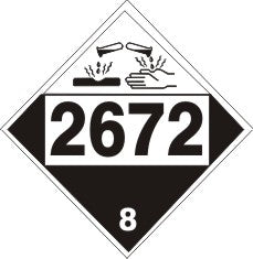 2672 AMMONIA SOLUTIONS - CLASS 8 PLACARD