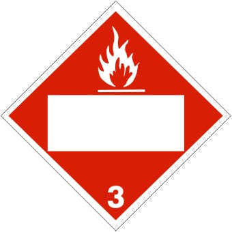 FLAME PICTO FLAMMABLE LIQUID BLANK - CLASS 3 PLACARD