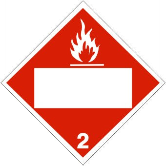 FLAME PICTO FLAMMABLE LIQUID BLANK - CLASS 2 DOT PLACARD