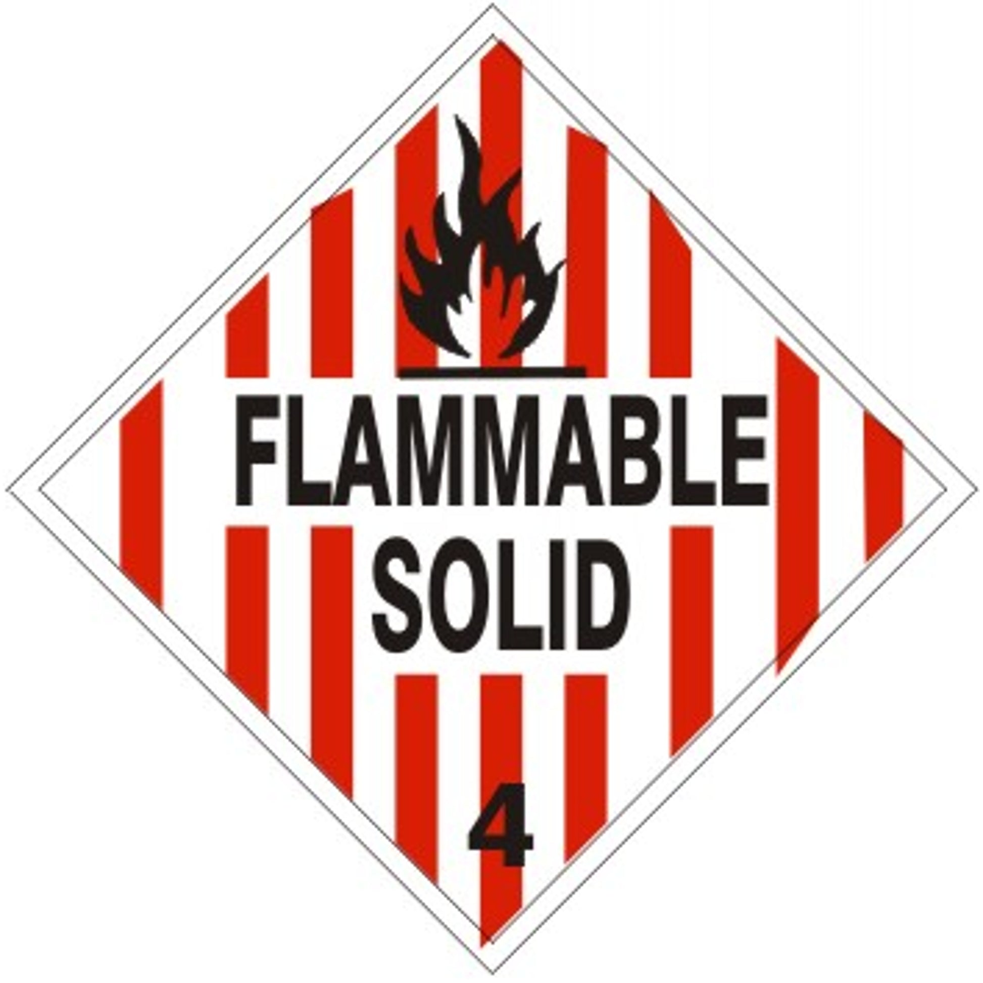 FLAMMABLE GAS - CLASS 4 PLACARD - FLAMMABLE GAS - CLASS 4 PLACARD, 10.75, Aluminum (.040)