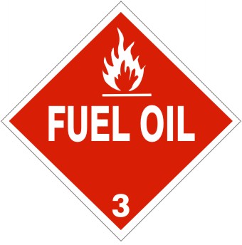 FUEL OIL - CLASS 3 PLACARD