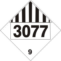 3077 ENVIRONMENTAL HAZARDOUS SUBSTANCES SOLID - CLASS 9 PLACARD