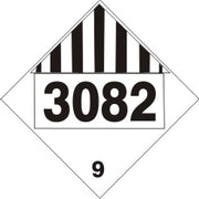 3082 ENVIRONMENTAL HAZARDOUS SUBSTANCES  SOLID - CLASS 9 PLACARD - 3082 ENVIRONMENTAL HAZARDOUS SUBSTANCES  SOLID - CLASS 9 PLACARD, 10.75, Magnetic