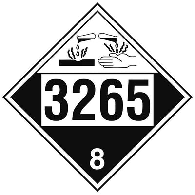 CORROSIVE PICTO 3265 CORROSIVE LIQUID ACIDIC ORGANIC n.o.s. CLASS 8