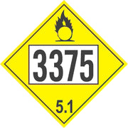 3375 AMMONIUM NITRATE - CLASS 5 PLACARD - 3375 AMMONIUM NITRATE - CLASS 5 PLACARD, 10.75, Magnetic