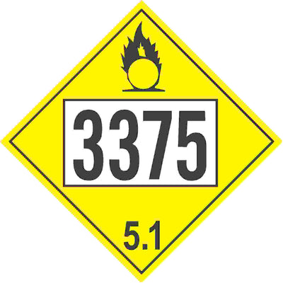 3375 AMMONIUM NITRATE - CLASS 5 PLACARD